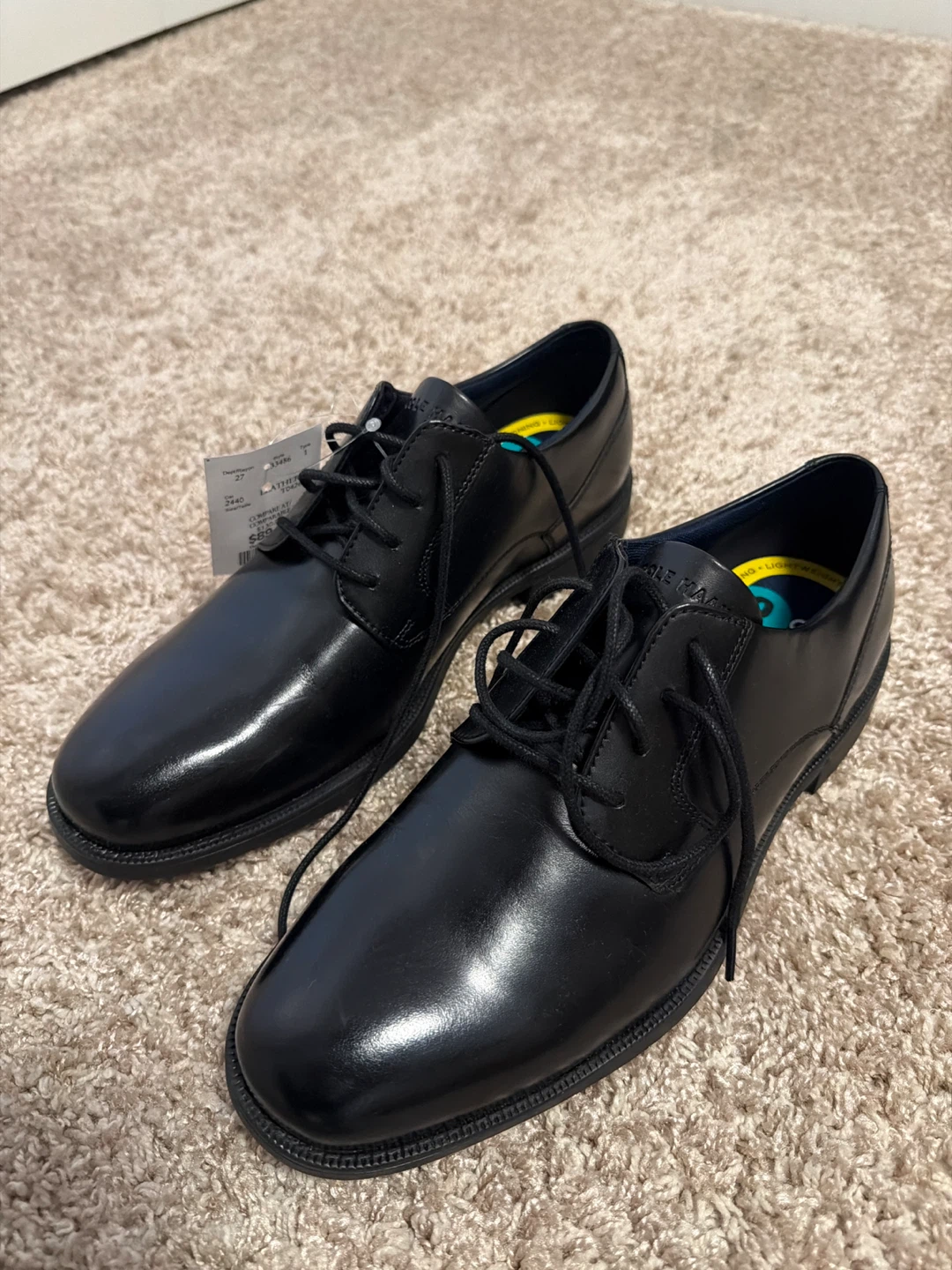 Cole Haan Black Leather Oxford Dress Shoes