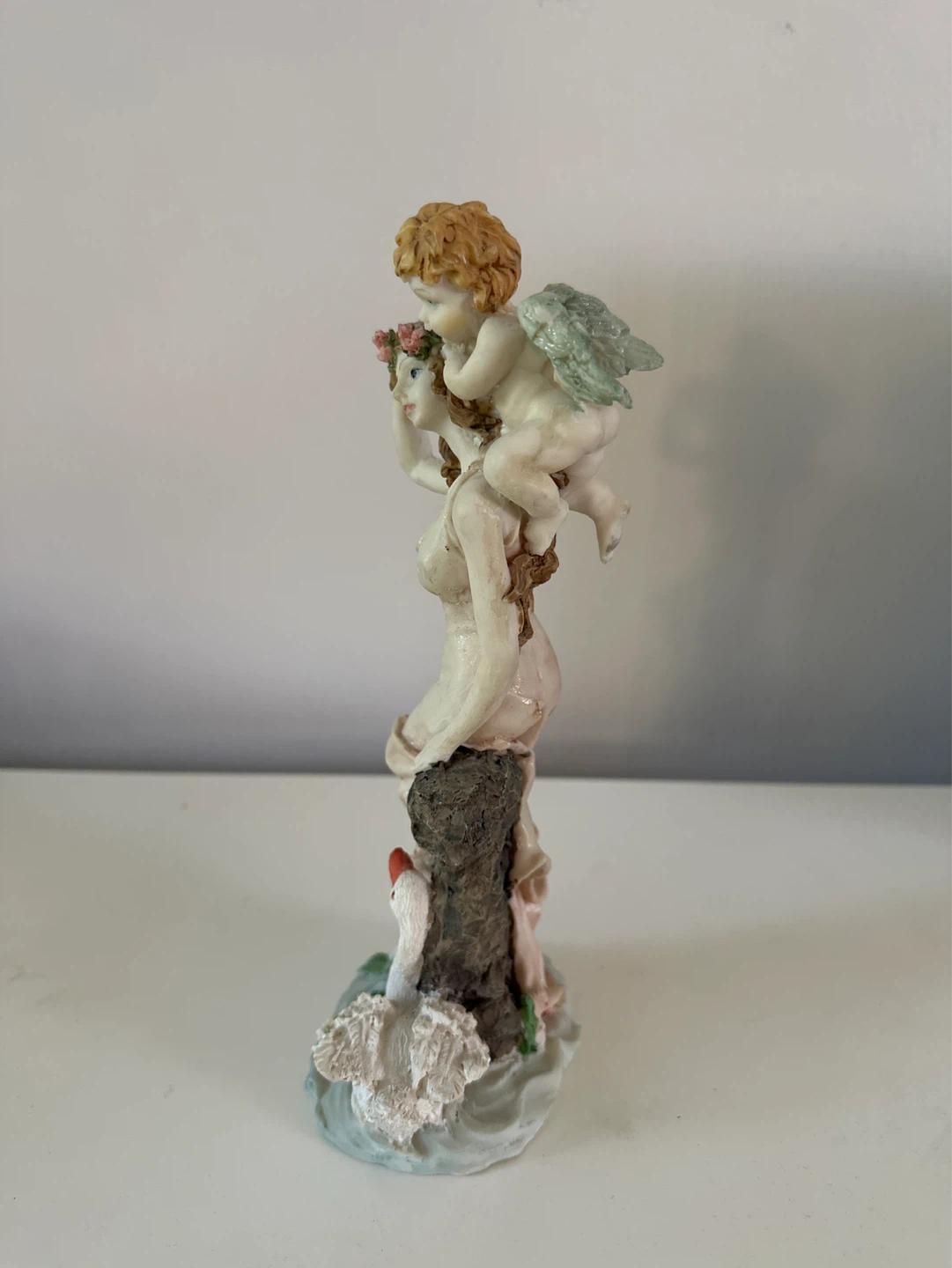 Figurine of a Woman with Cherub and Swan - photo 2