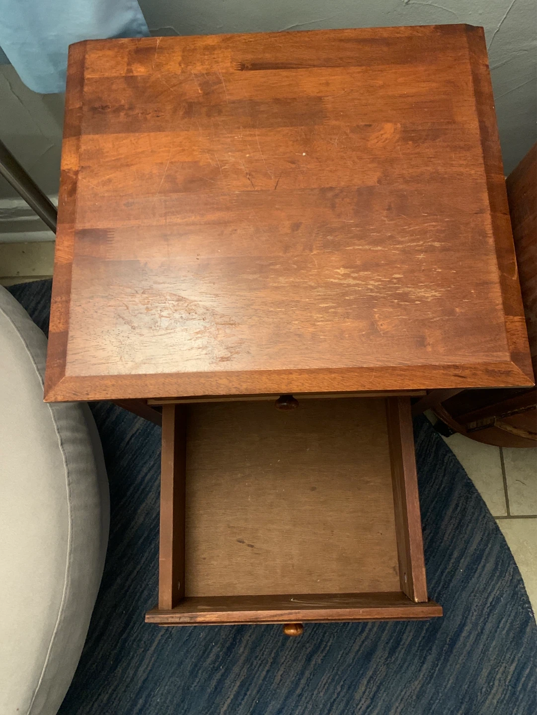Wooden Nightstand with Drawers and Lower Shelf - photo 4