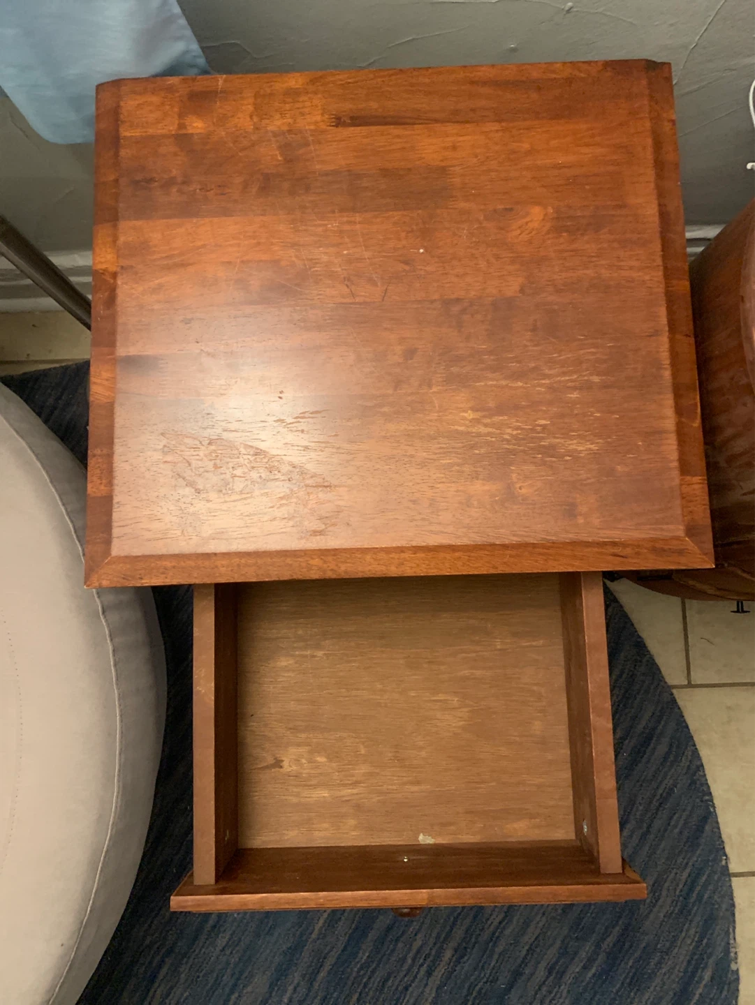 Wooden Nightstand with Drawers and Lower Shelf - photo 5