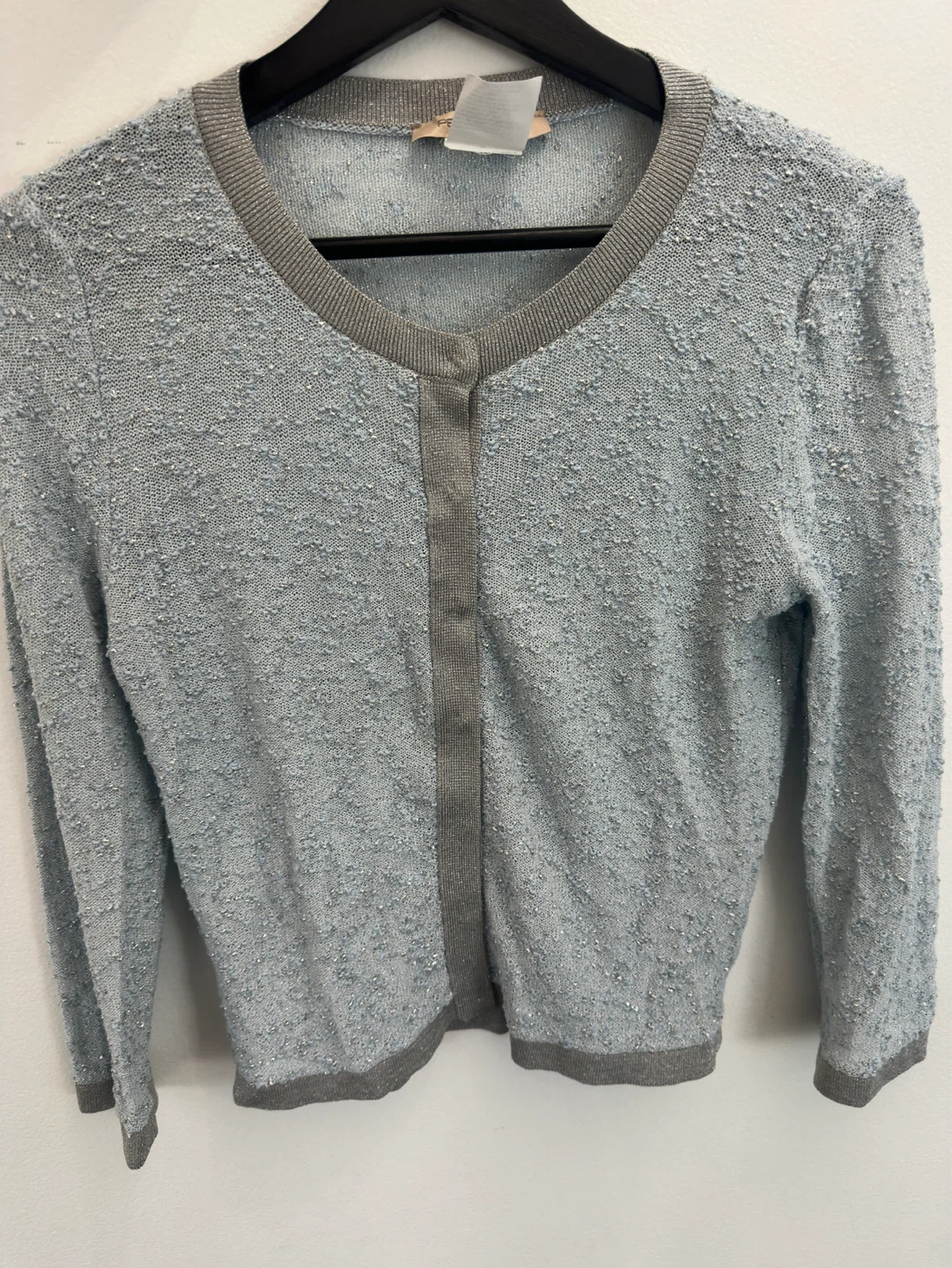 Light Blue Textured Cardigan