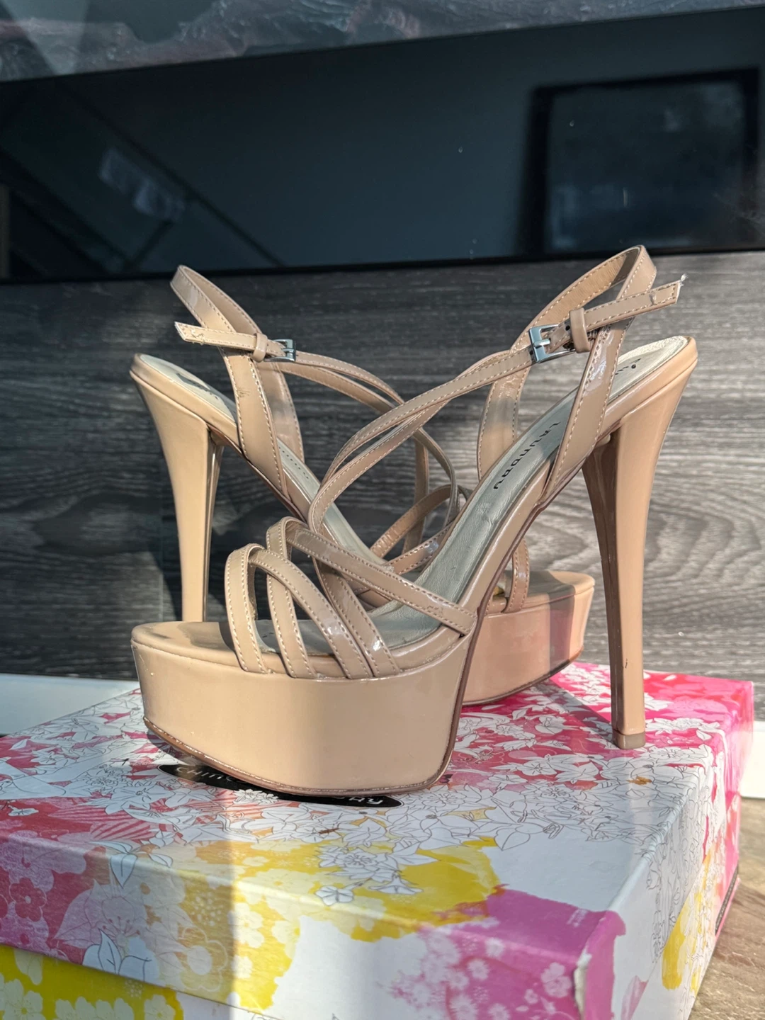 Chinese Laundry Teaser Patent Nude Prom Pageant high heels - photo 2