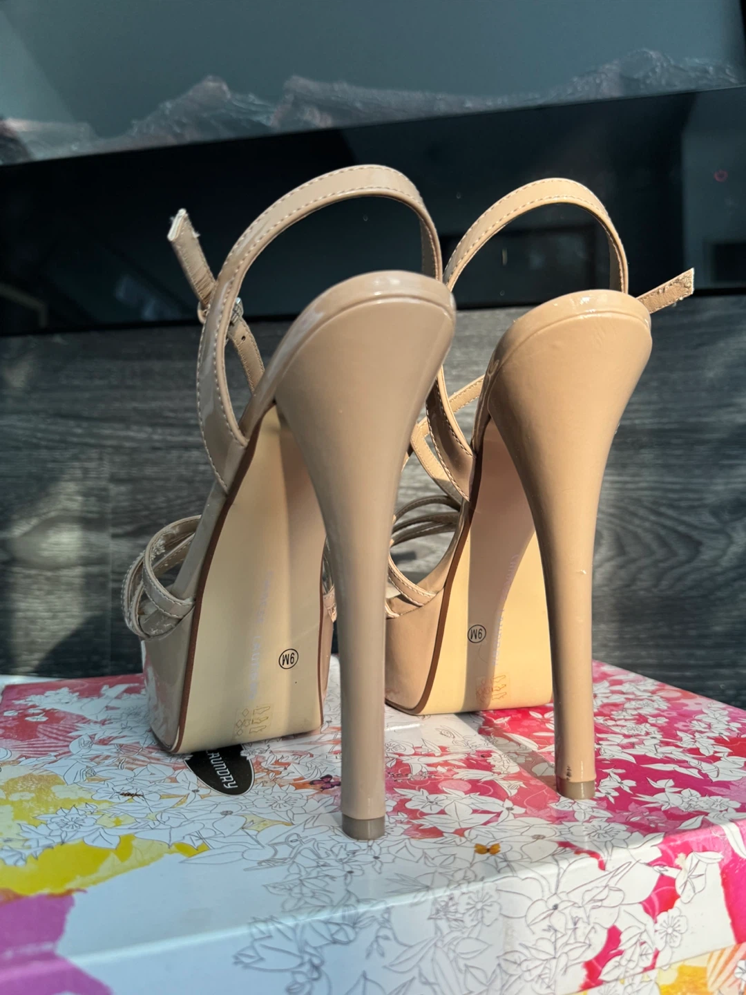 Chinese Laundry Teaser Patent Nude Prom Pageant high heels - photo 4
