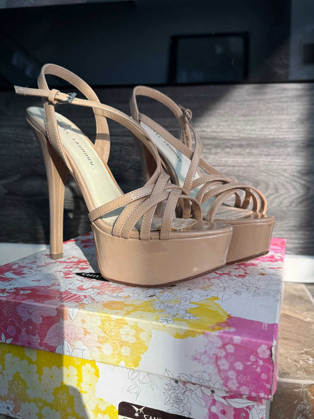 Chinese Laundry Teaser Patent Nude Prom Pageant high heels - photo 5