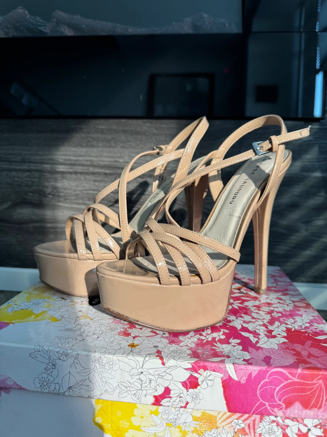Chinese Laundry Teaser Patent Nude Prom Pageant high heels