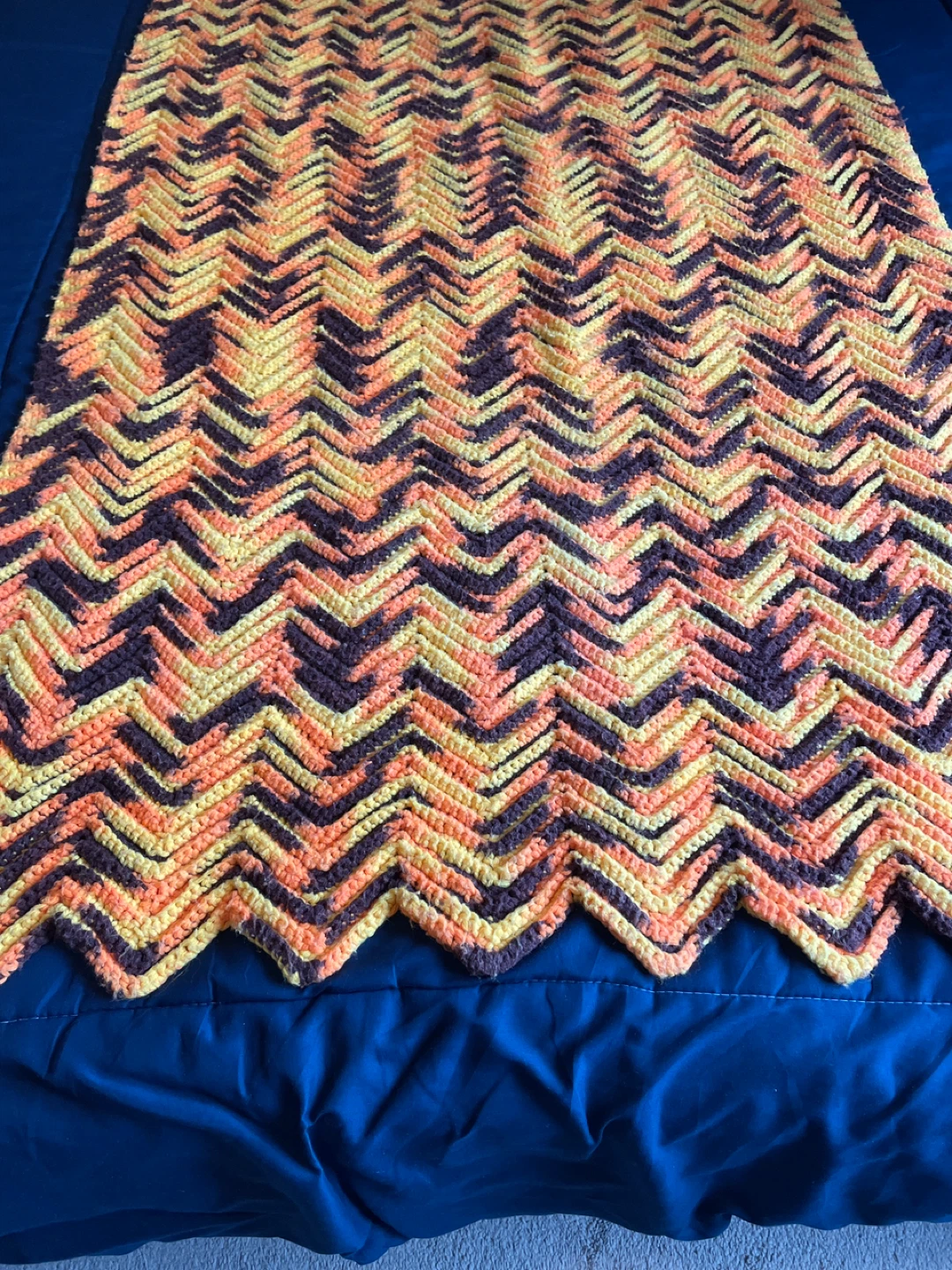 Crocheted Chevron Throw Blanket - photo 3