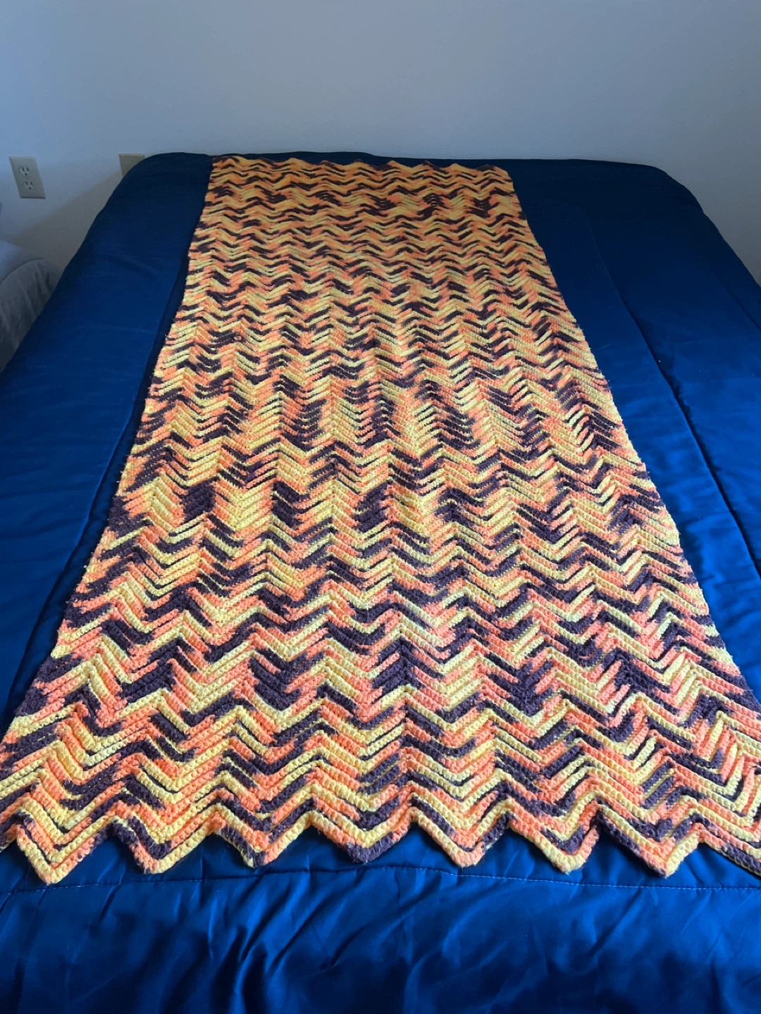 Crocheted Chevron Throw Blanket