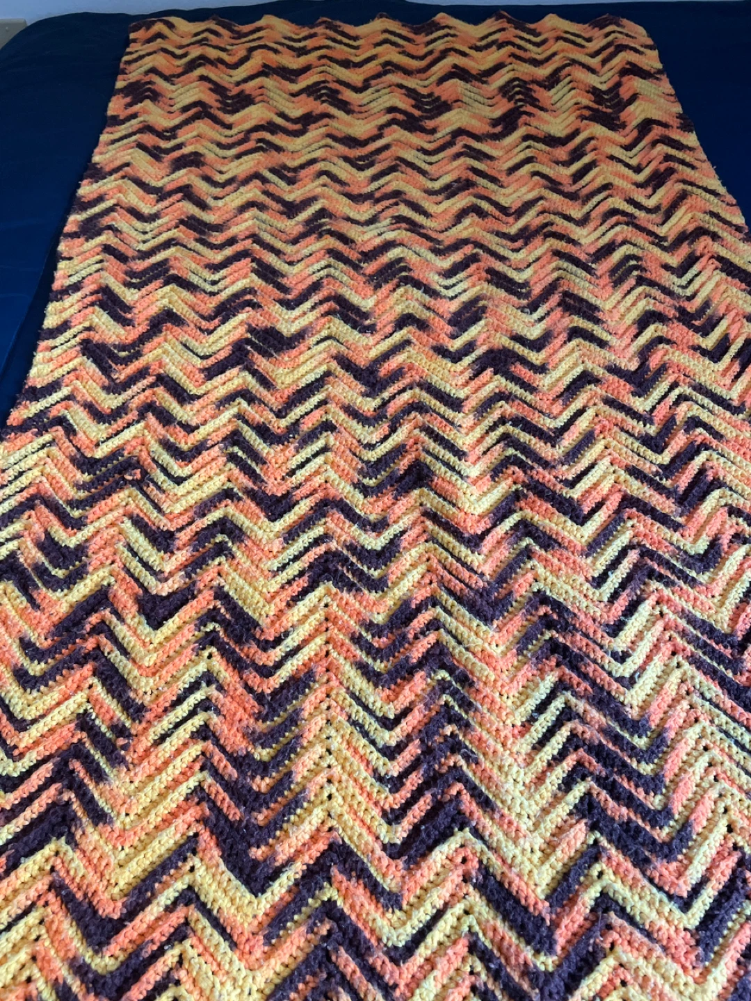 Crocheted Chevron Throw Blanket - photo 2