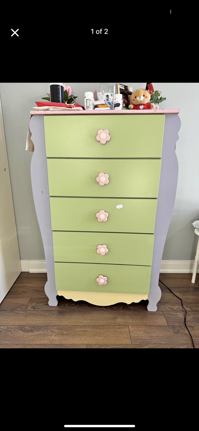 Kids Dresser with Flower Knobs