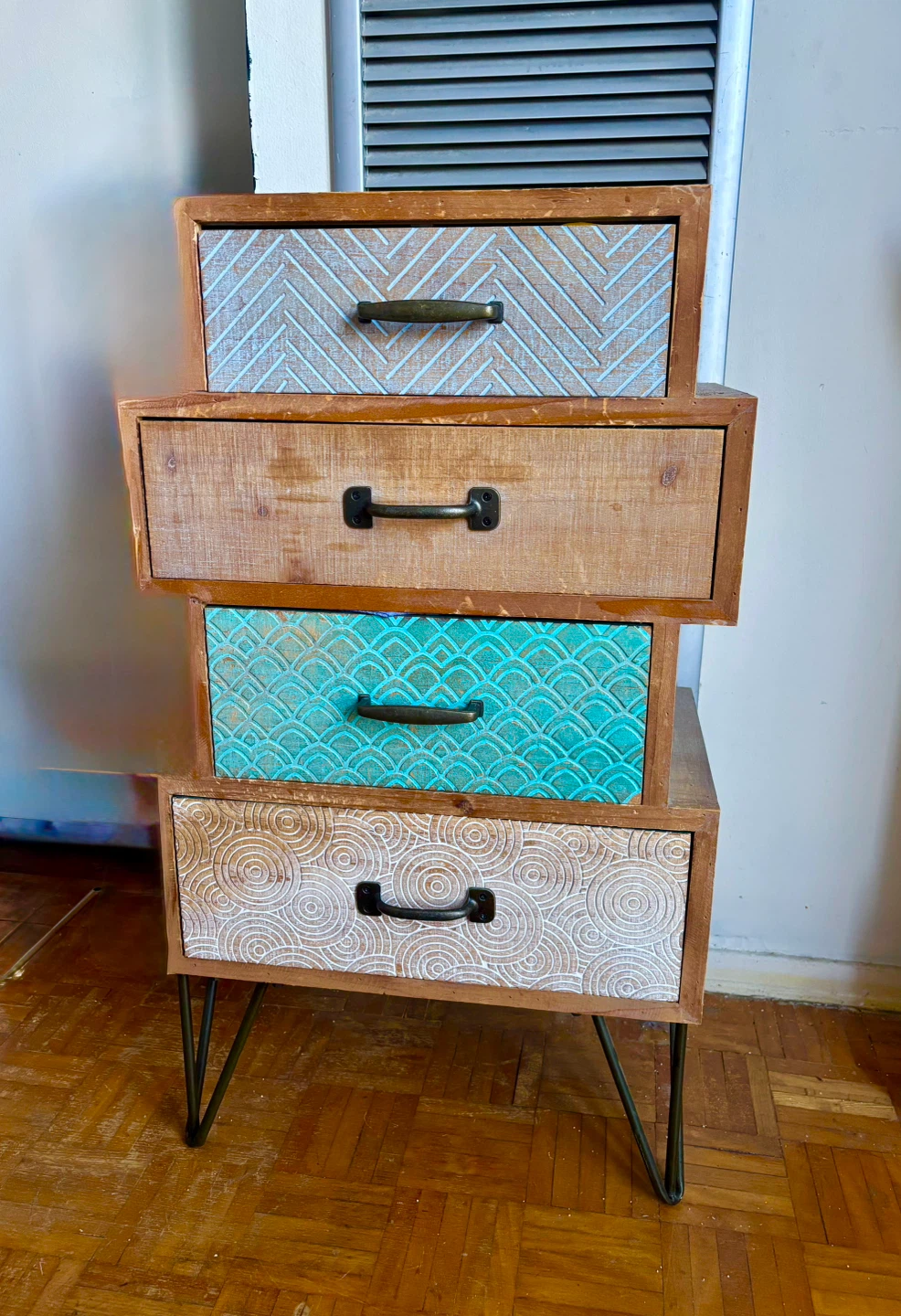 4-Drawer Inlaid Wood Accent Chest