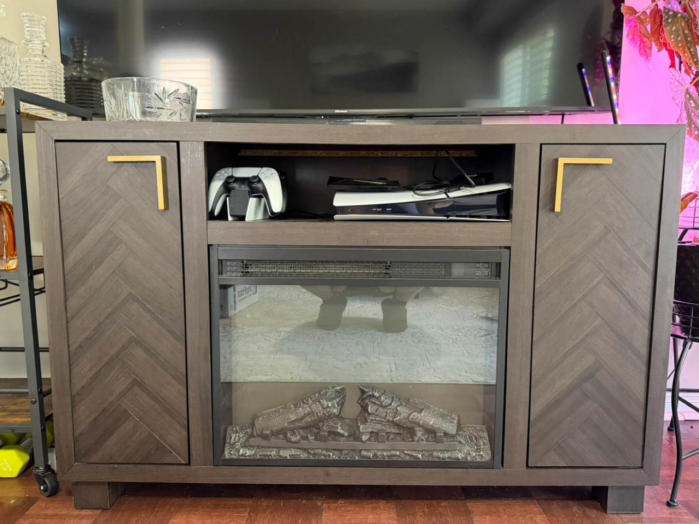 TV Stand with Electric Fireplace - need gone ASAP! - photo 2