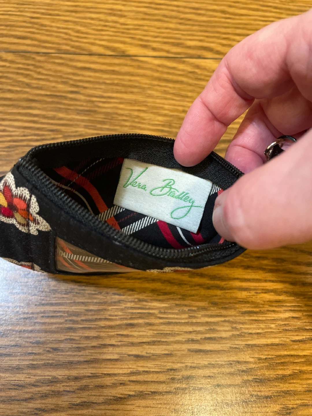 Vera Bradley Black Floral ID Case Coin Pouch - photo 3