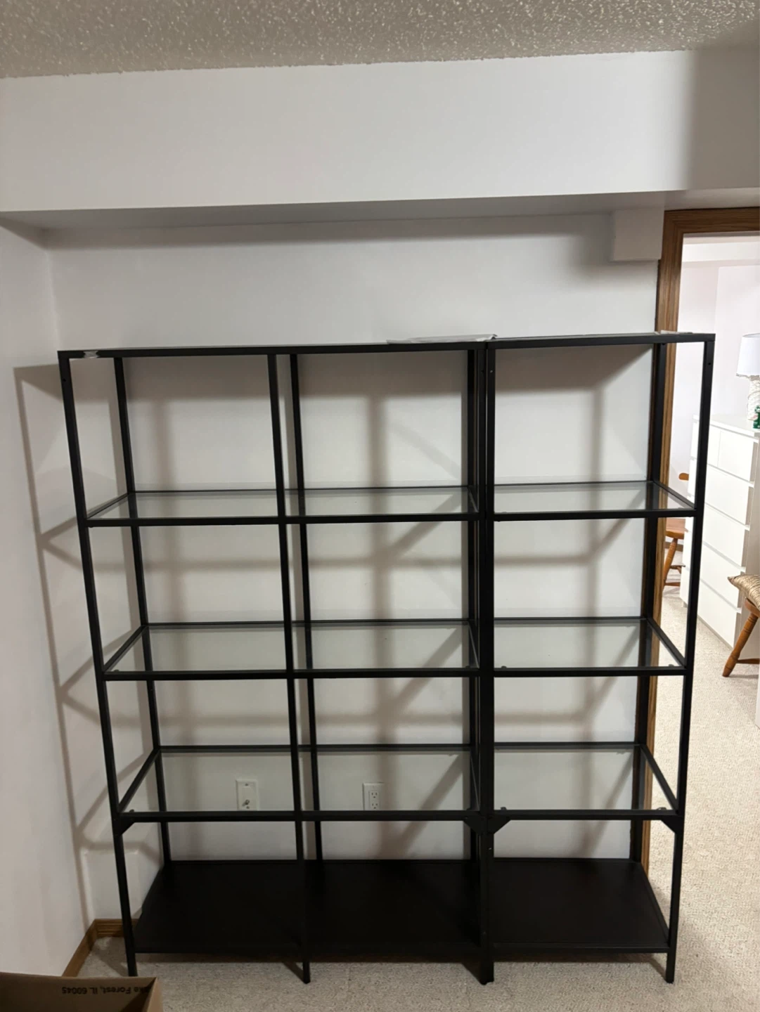 Black Metal and Glass Bookshelf/Display Unit - photo 2