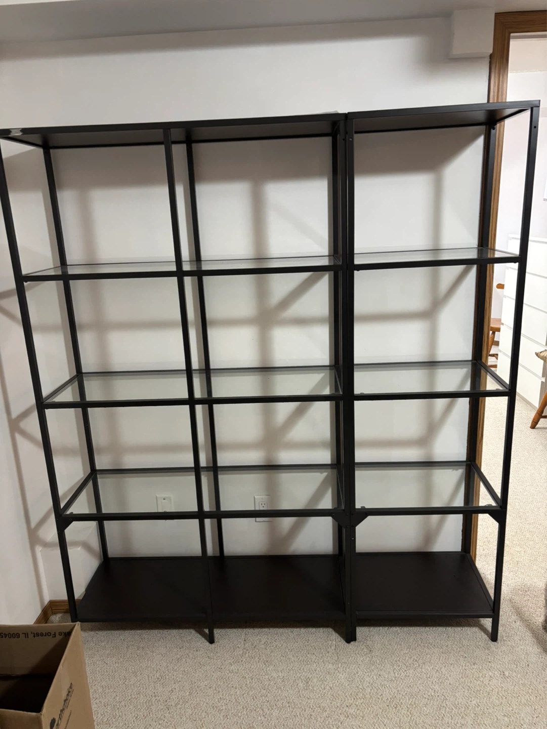 Black Metal and Glass Bookshelf/Display Unit - photo 3