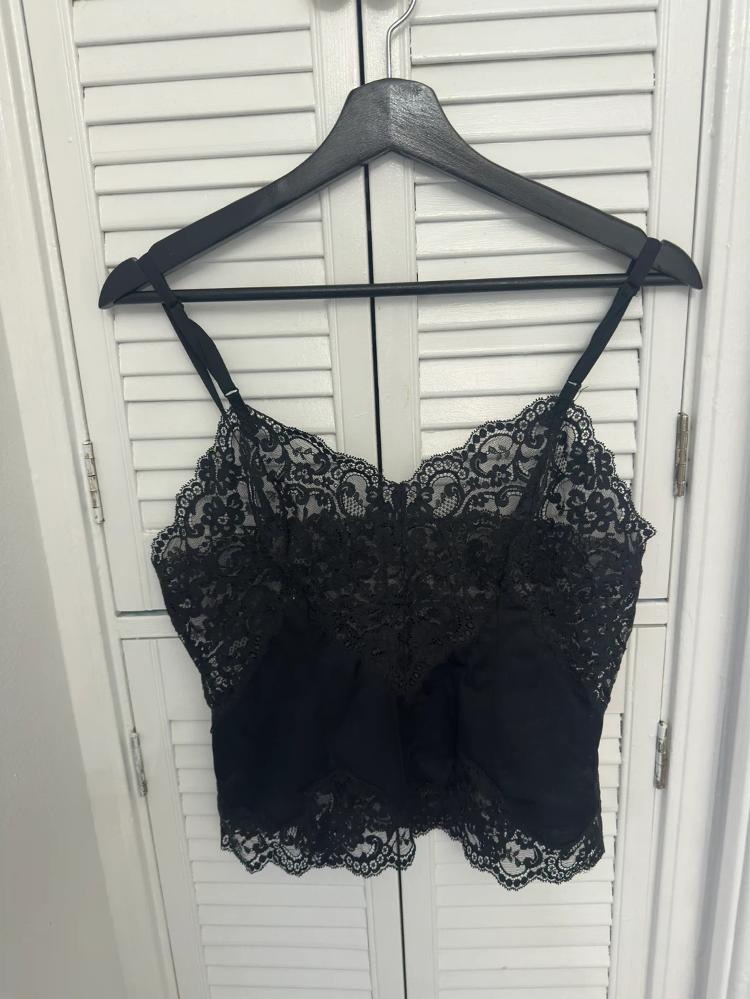 Vintage Black Lace Camisole Top