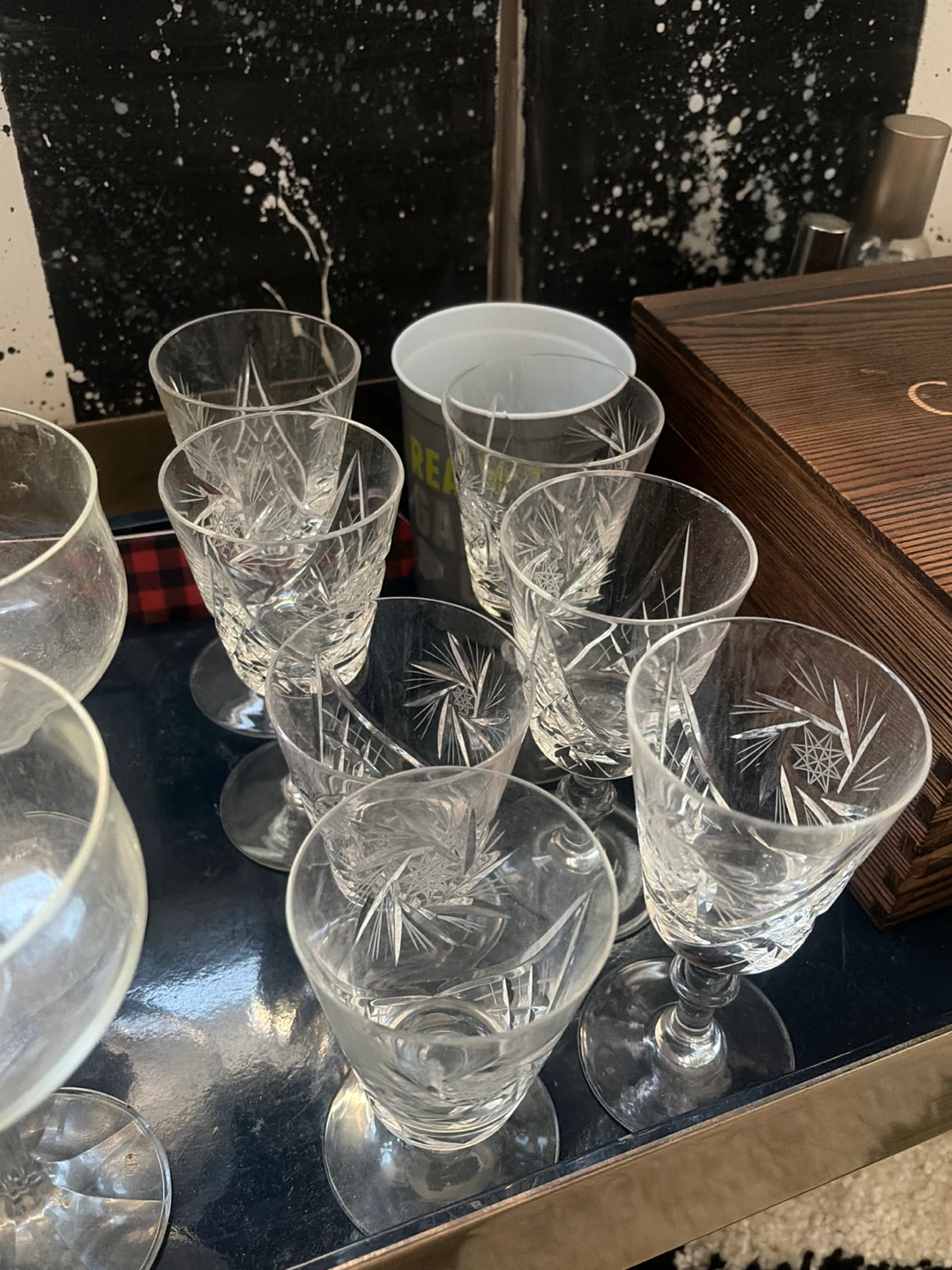 Mutliple Set of 2 Crystal Cut Stemmed Glasses