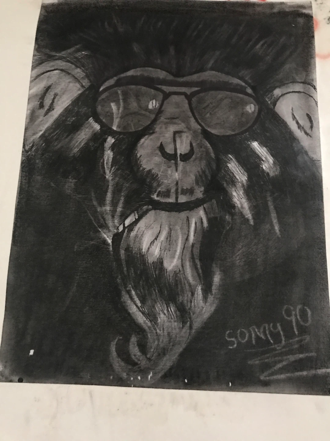 Assorted Drawings: Mickey Mouse, Monkey, Abstract Art