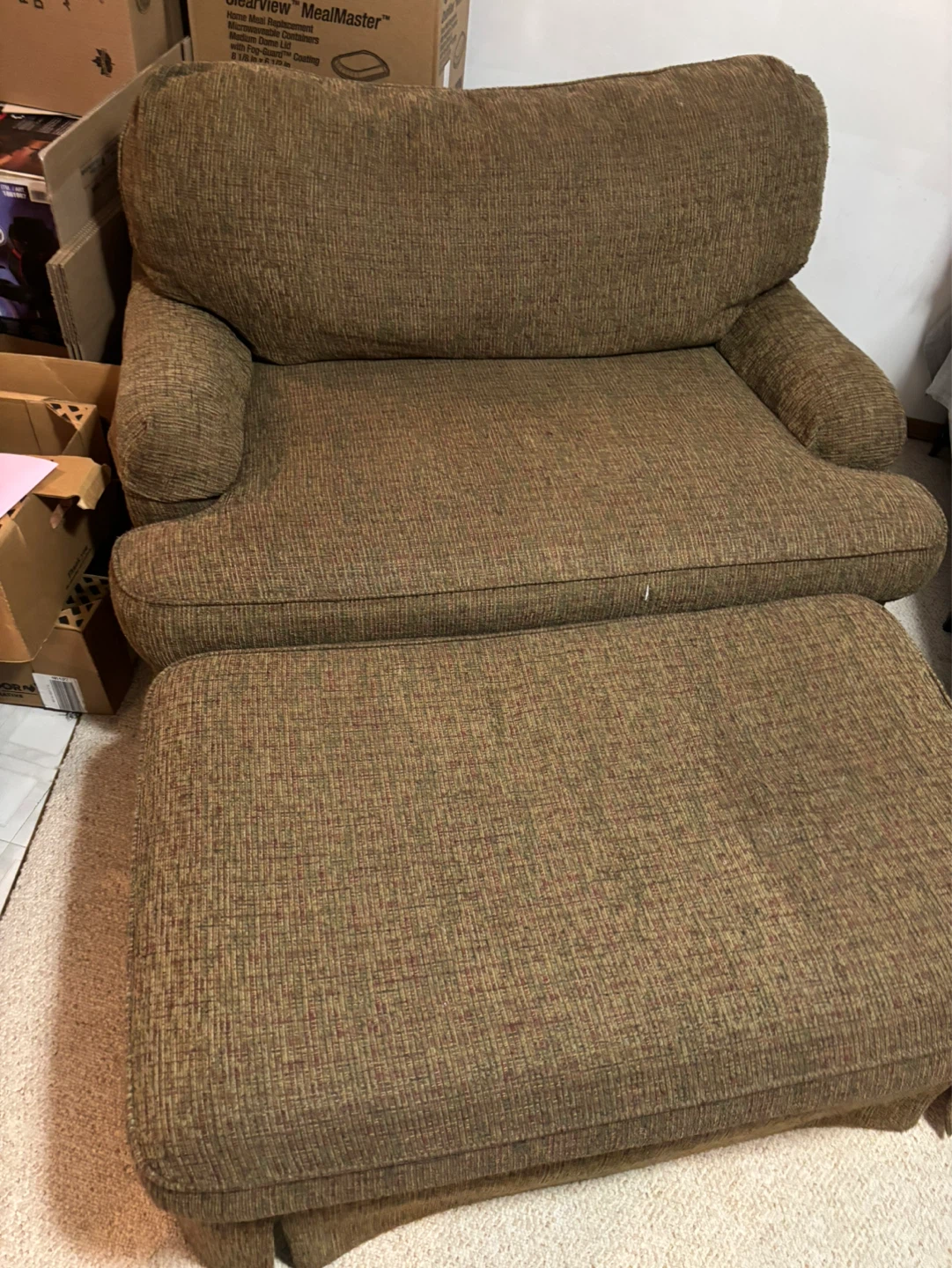 Brown Armchair with Ottoman - photo 2