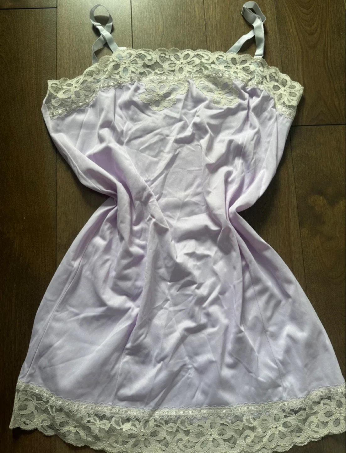 Lavender Slip with Lace Trim