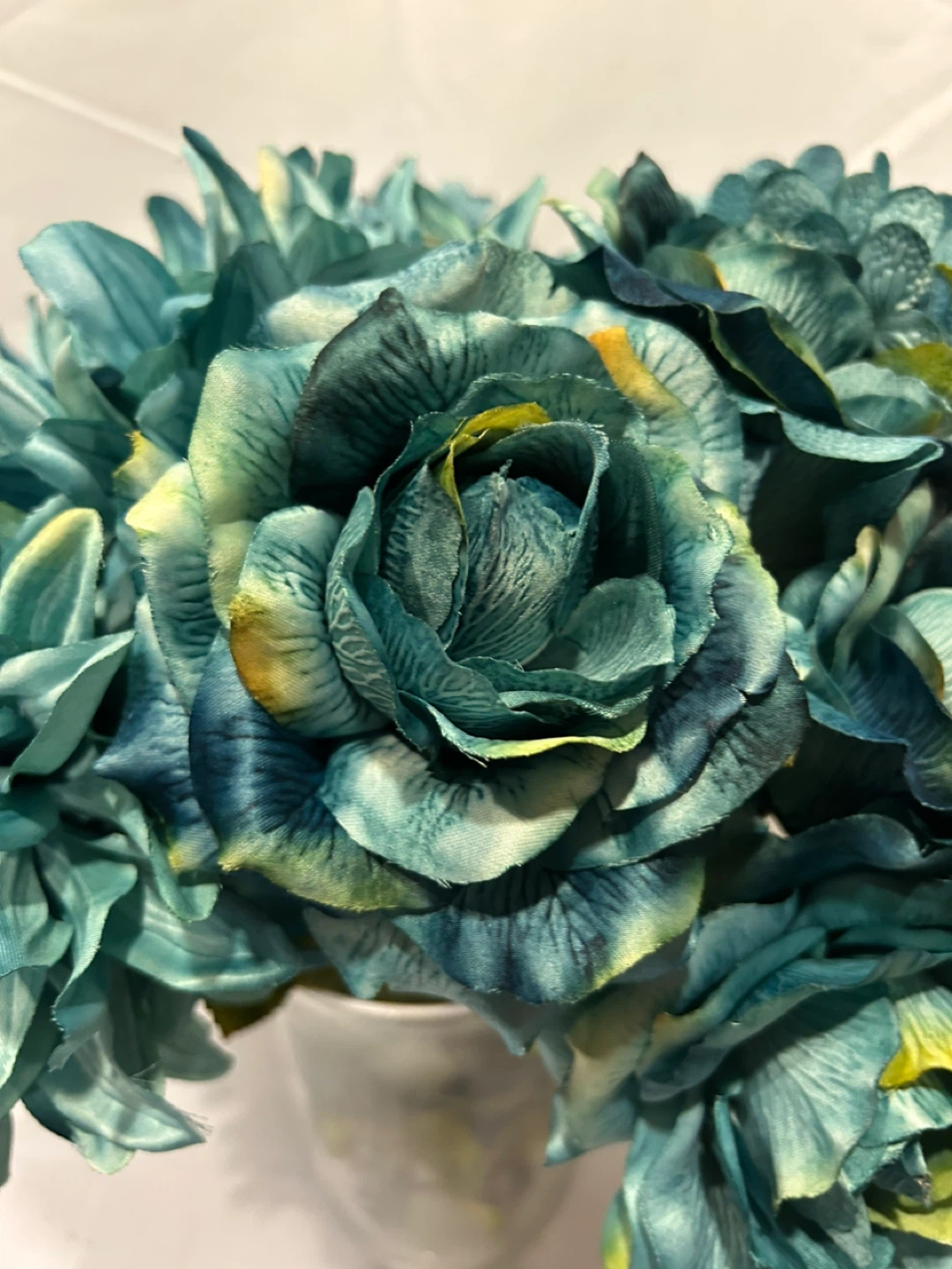 Silk Flower Arrangement - Teal Roses & Dahlias - photo 2
