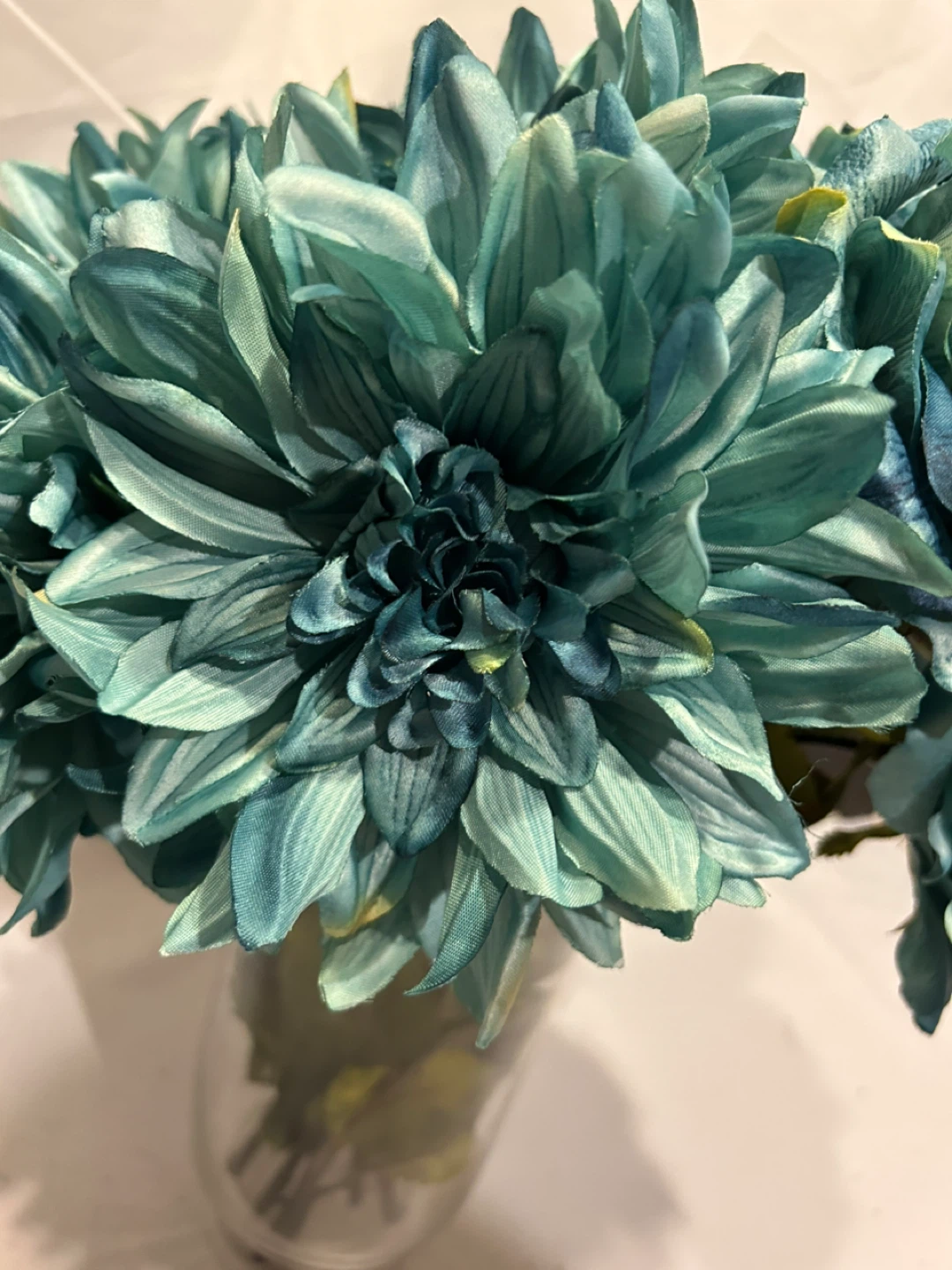 Silk Flower Arrangement - Teal Roses & Dahlias - photo 3
