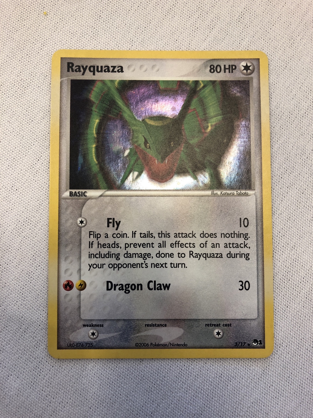 Rayquaza Holo Pop Series 1 Card LP 2006 Pokemon Card