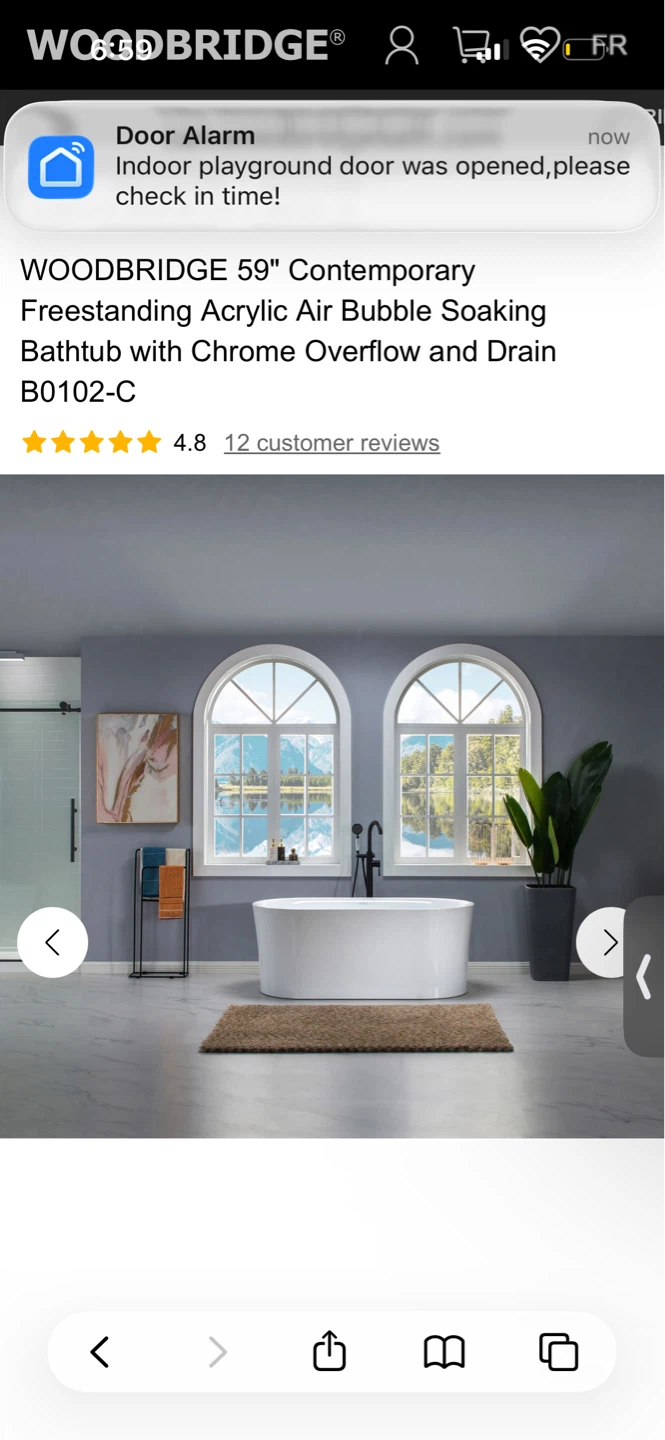 WOODBRIDGE 59" Freestanding  Air Bubble Soaking Bathtub - photo 2