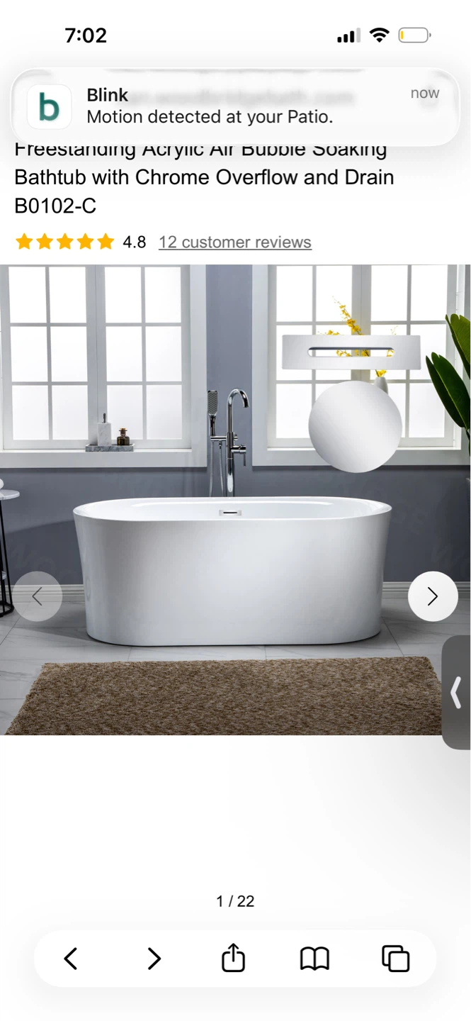 WOODBRIDGE 59" Freestanding  Air Bubble Soaking Bathtub