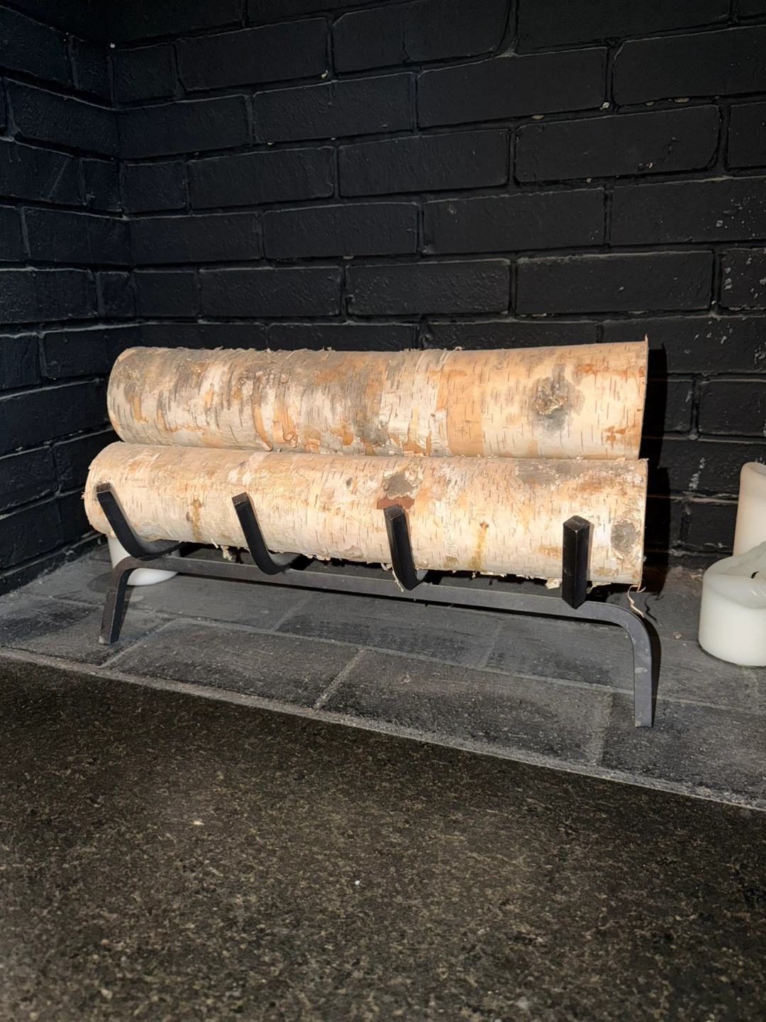 Birch Logs and Fireplace Log Holder - photo 2