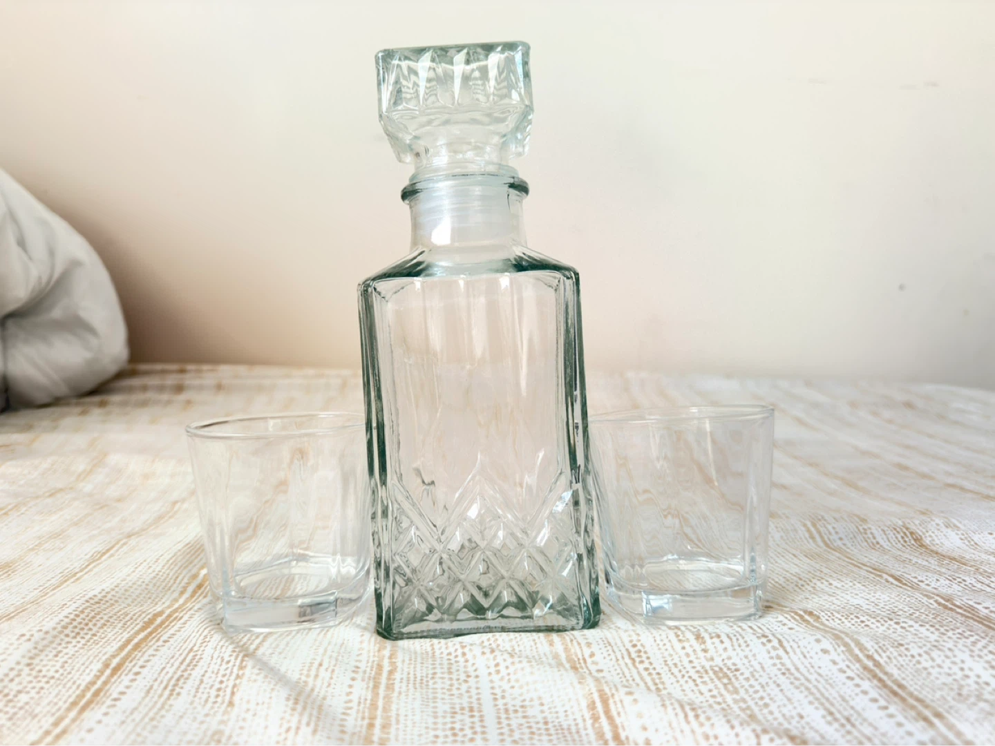Whiskey Decanter and 2 Glasses Set