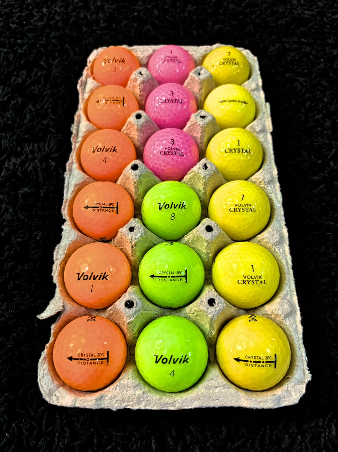 18 Volvik Crystal Mixed Colour Golf Balls