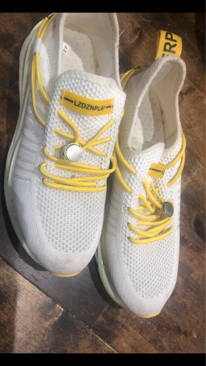 Lzdmplay White & Yellow Running Shoes - photo 2