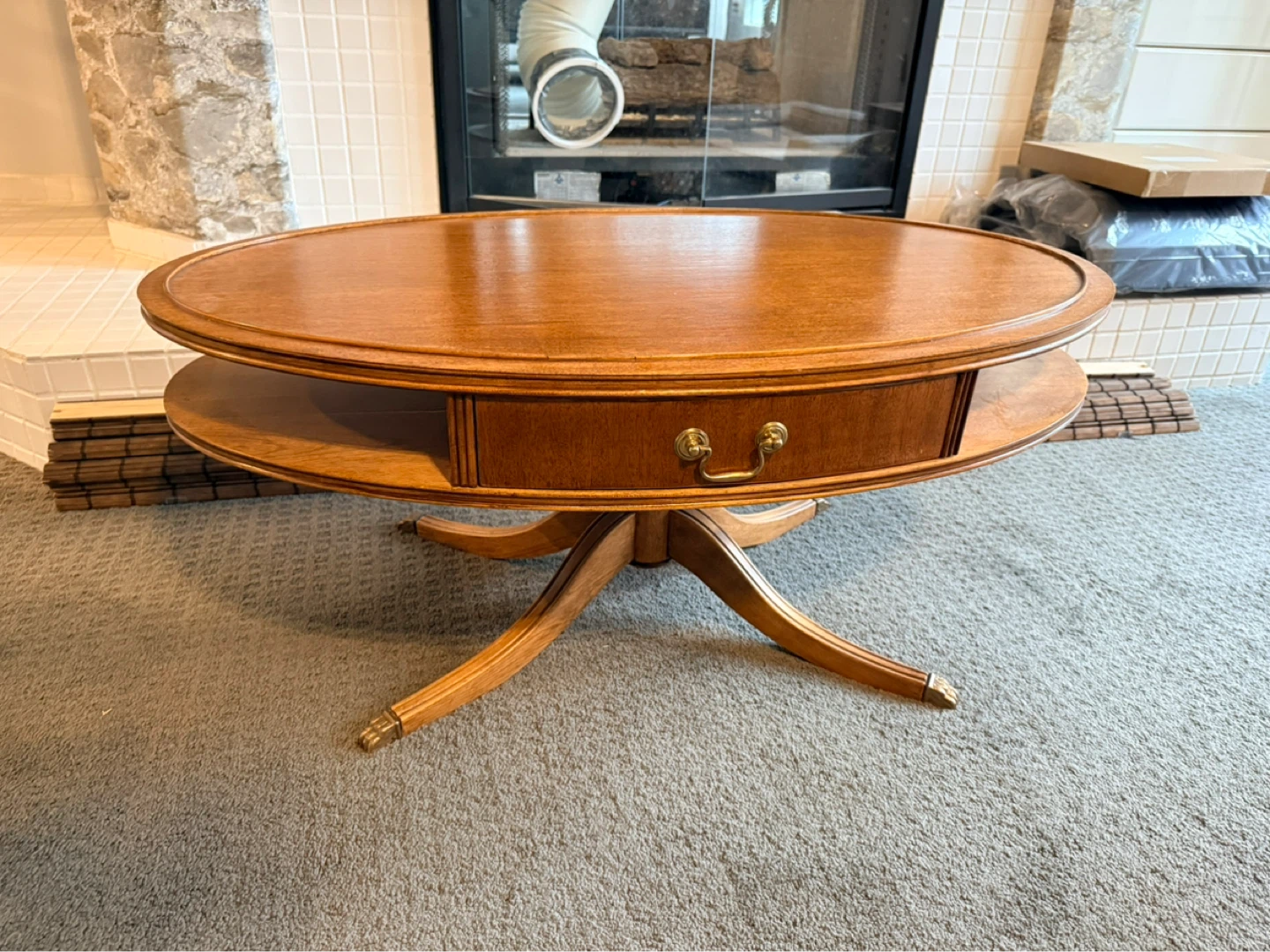 Wooden Coffee Table with Drawer