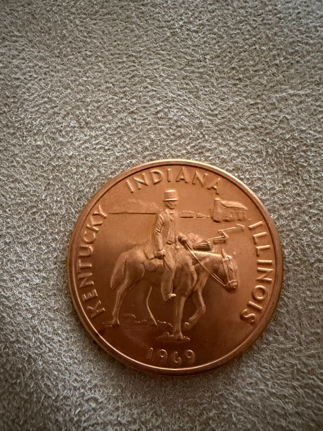 Lincoln Heritage Trail commemorative medal bronze coin 1969 - photo 2