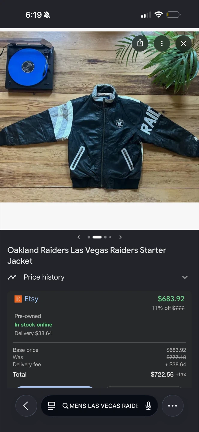Vintage Starter Las Vegas Raiders Leather Jacket - photo 5