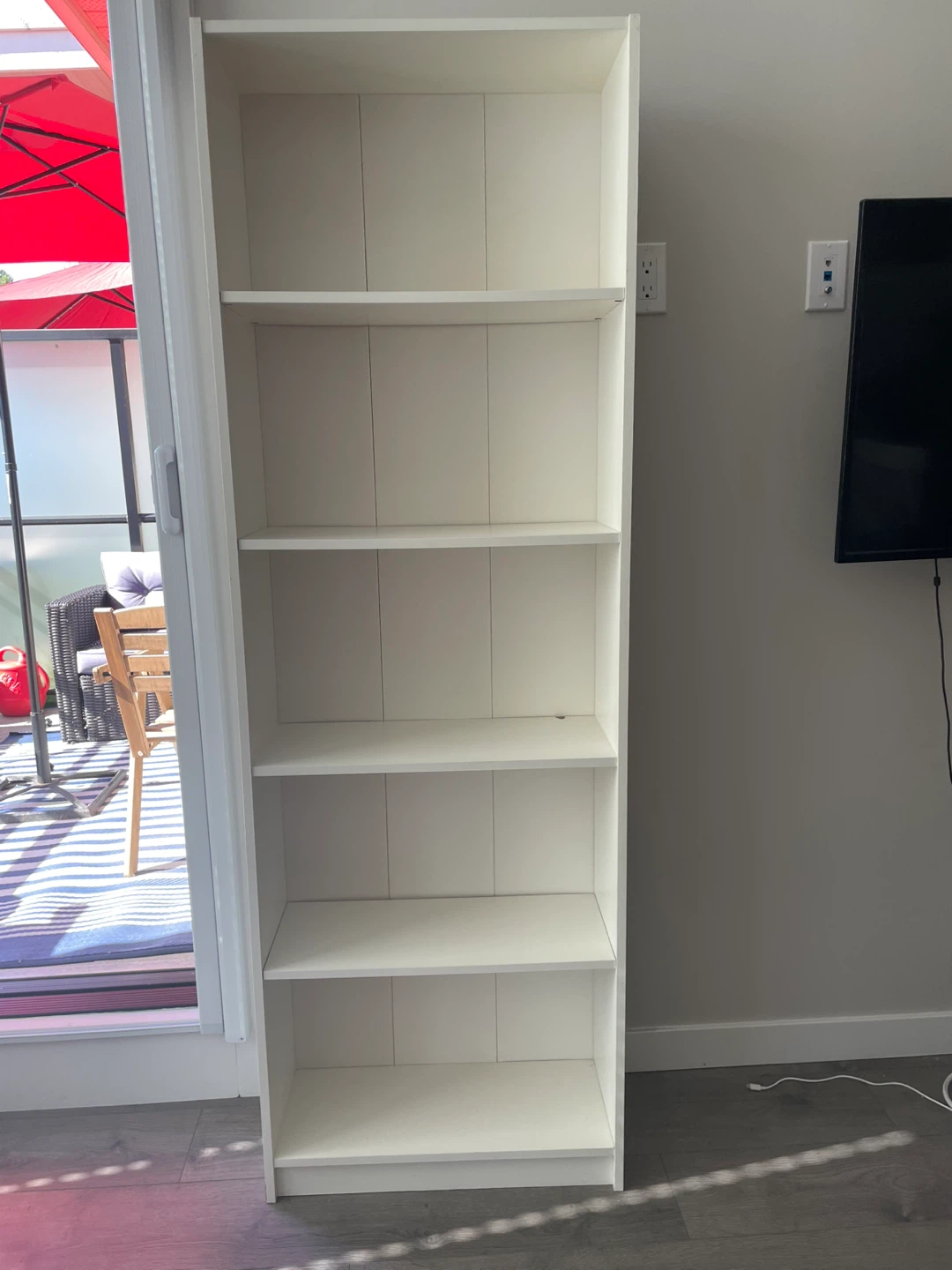 White 5-Shelf Bookshelf