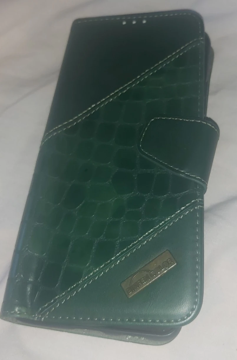 Green Crocodile Texture Wallet Phone Case