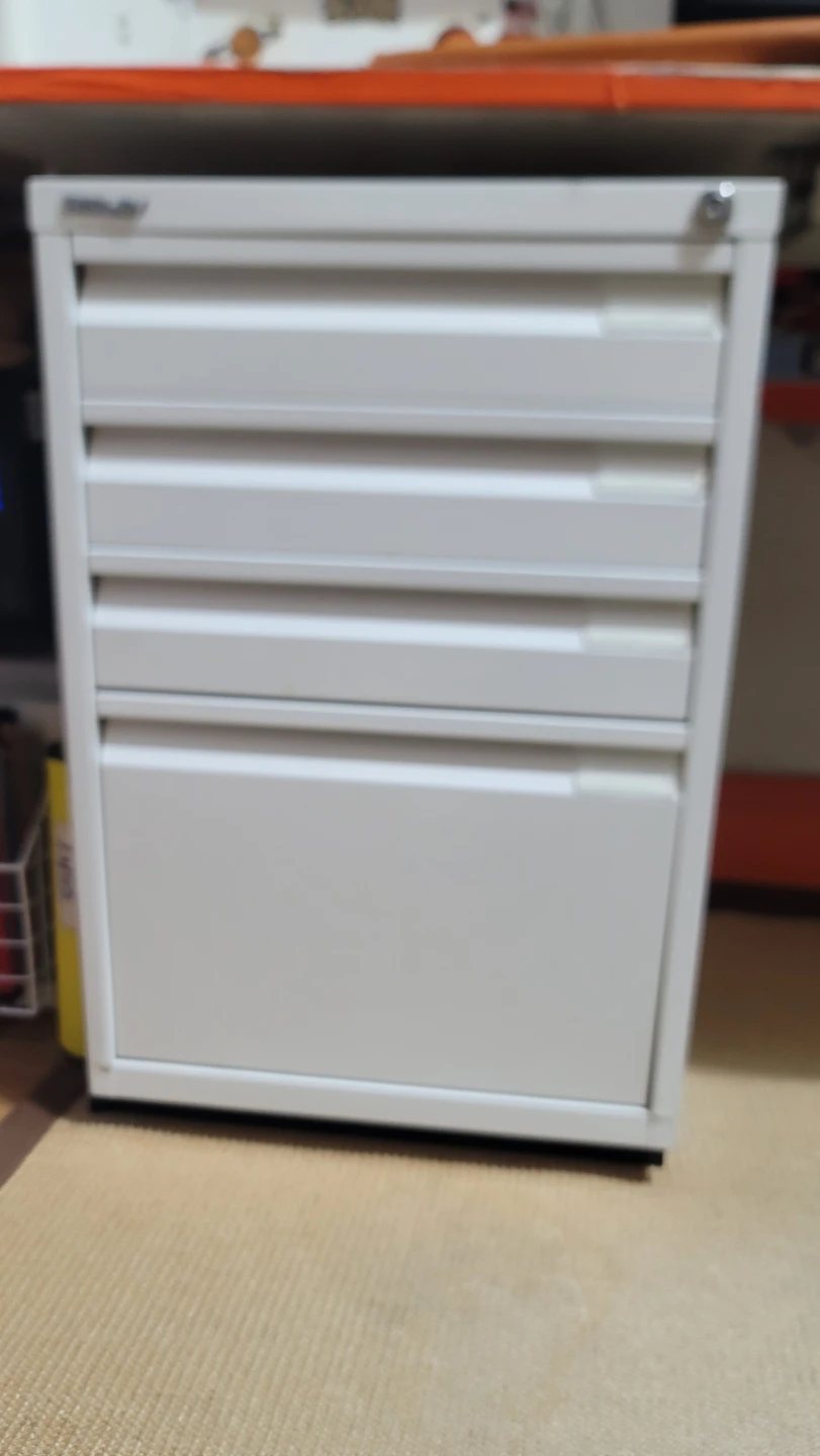 Bisley white 4-drawer filing cabinet