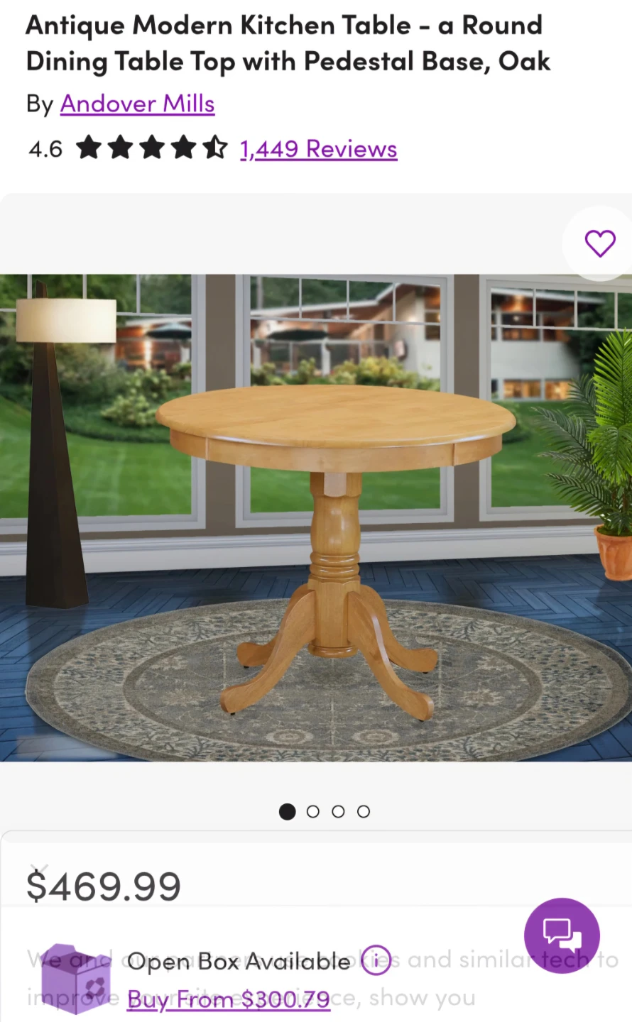 Round Oak Pedestal Dining Table - photo 4