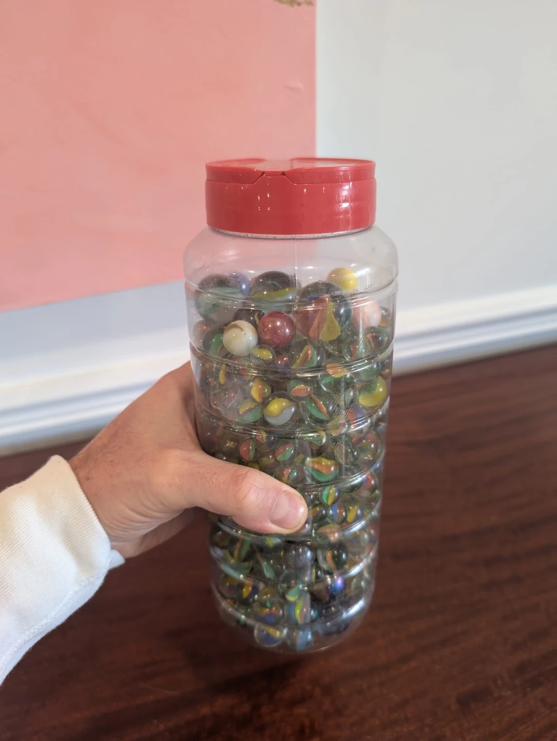 Large Jar of Assorted Glass Marbles - photo 5