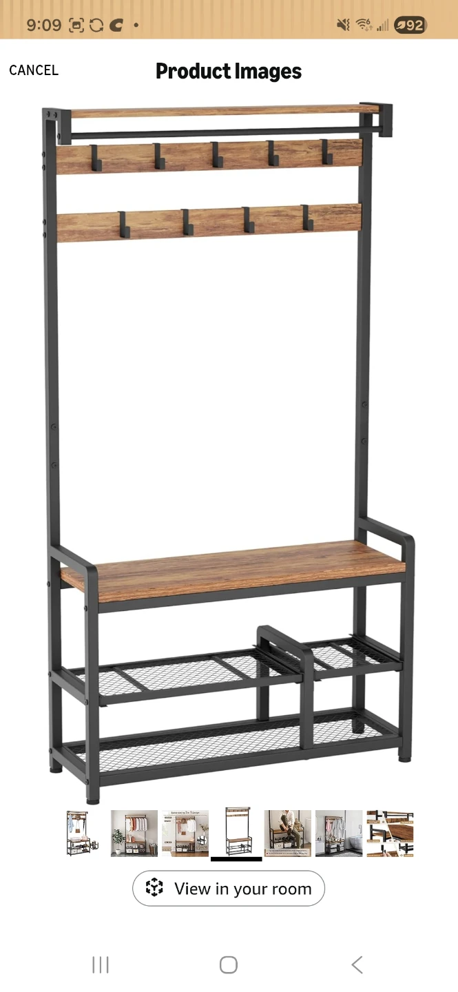 MR IRONSTONE Coat Rack Shoe Bench Hall Tree - photo 2
