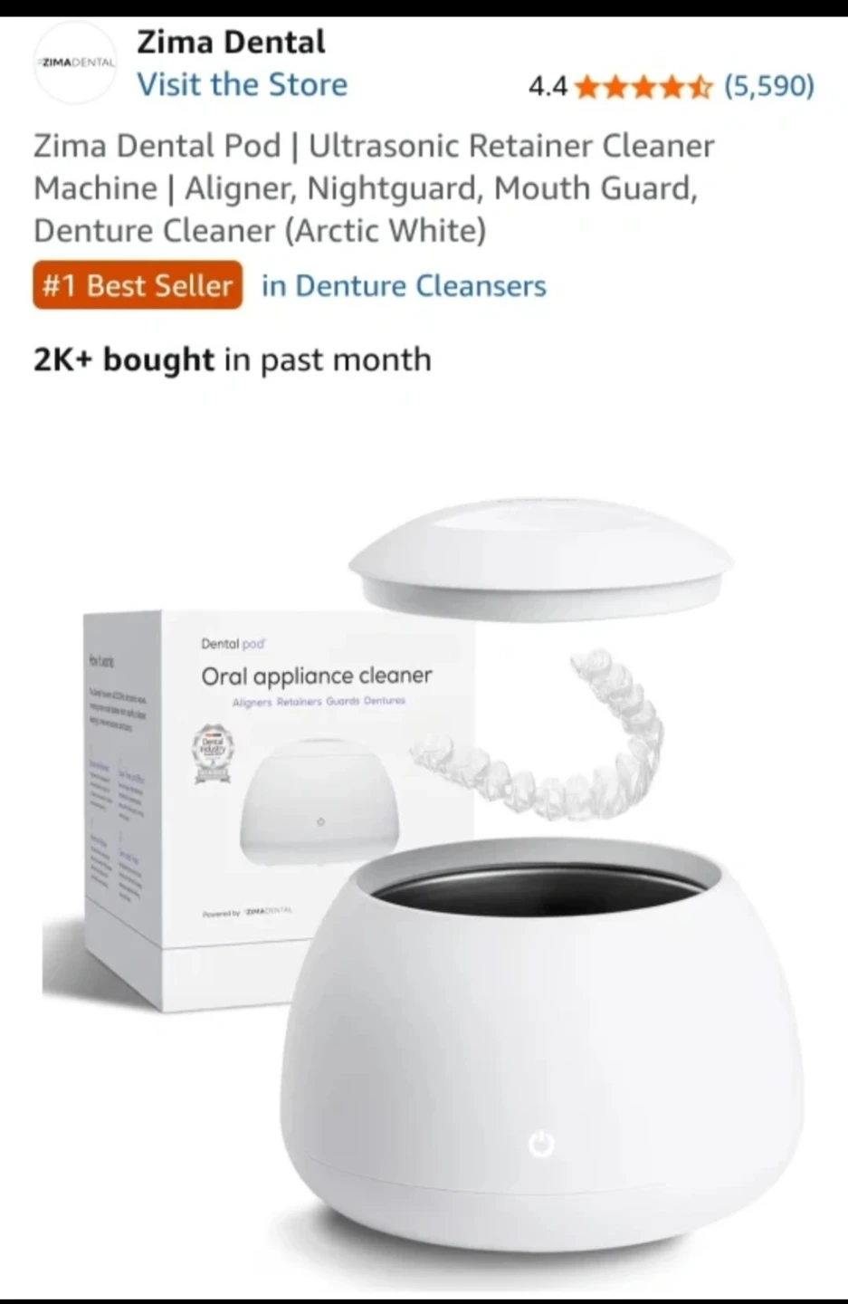 Zima Dental Pod Ultrasonic Retainer Cleaner (Arctic White) - photo 4