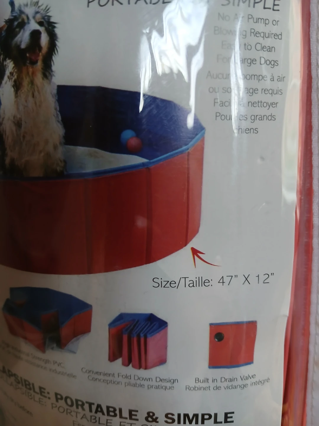 Portable Dog Pool 47" X 12"