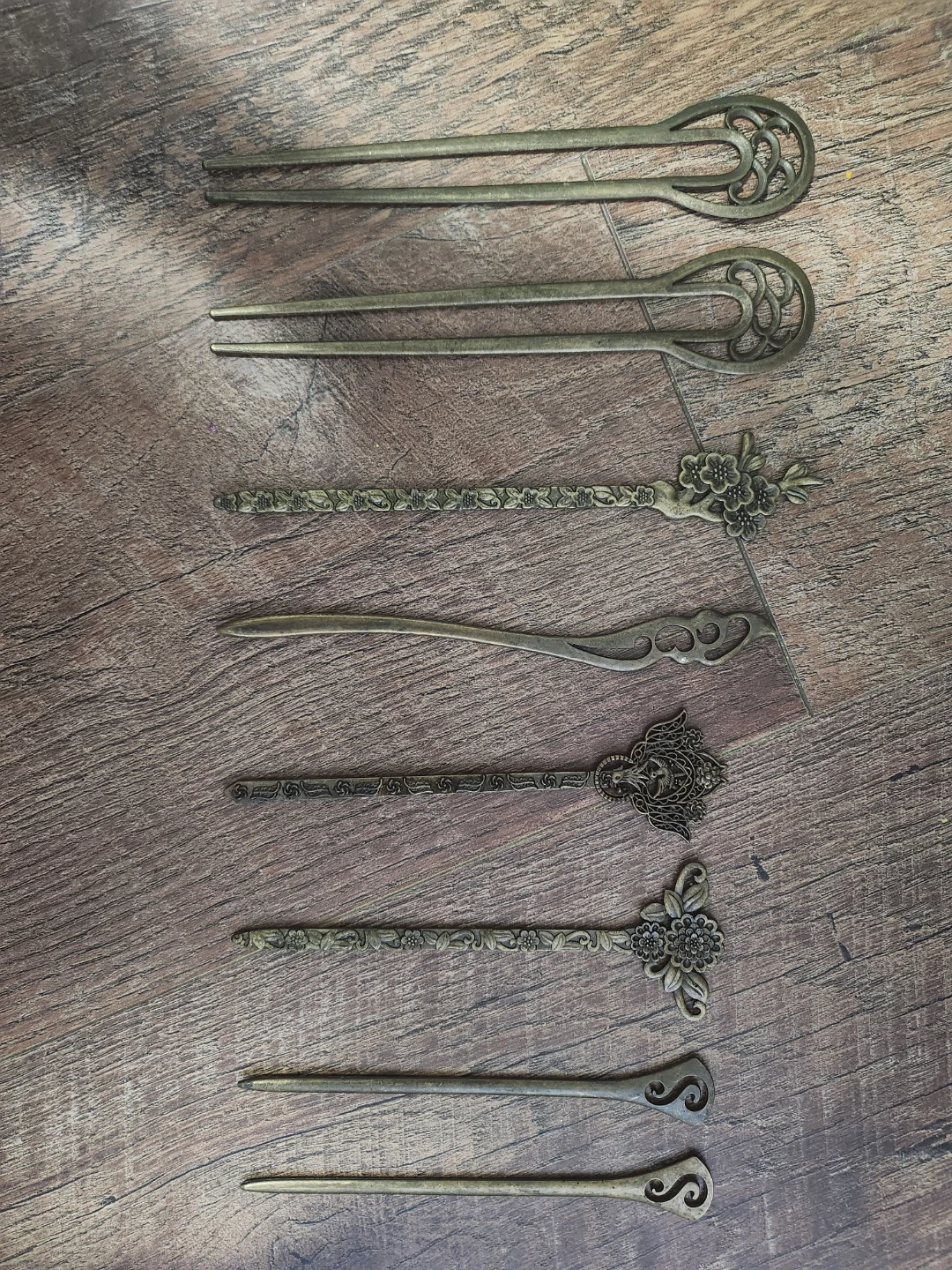 Bronze Tone Hair Stick Set