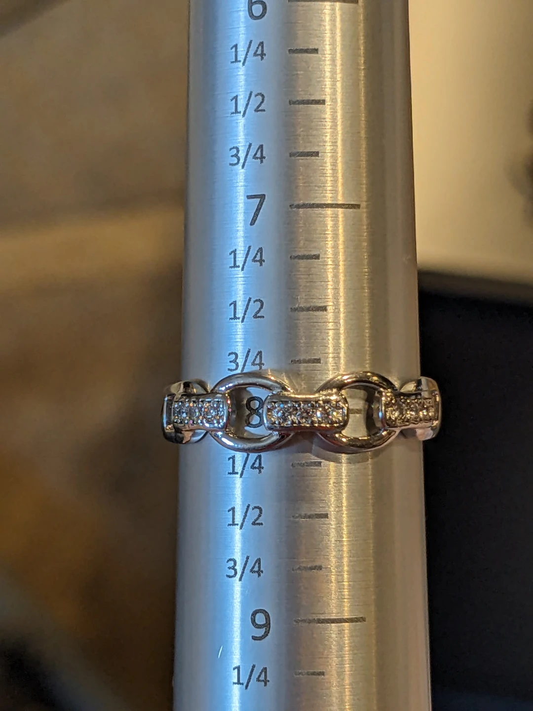 Size 8 Sterling Silver Chain Link Ring - photo 2