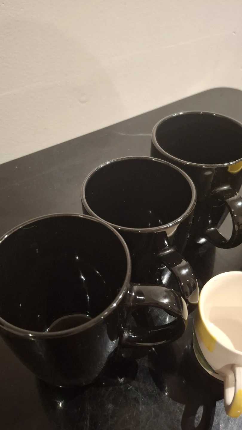 Set of 5 Mugs - Black, White, Yellow, Green - photo 5
