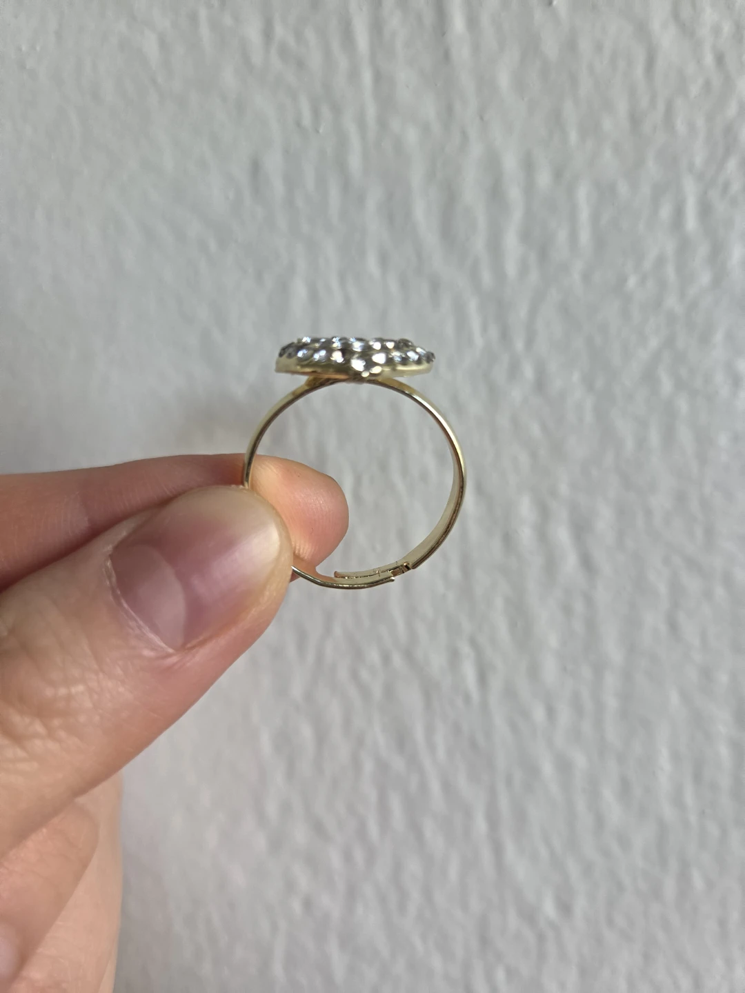 Gold-tone Heart Ring with Rhinestones - photo 2