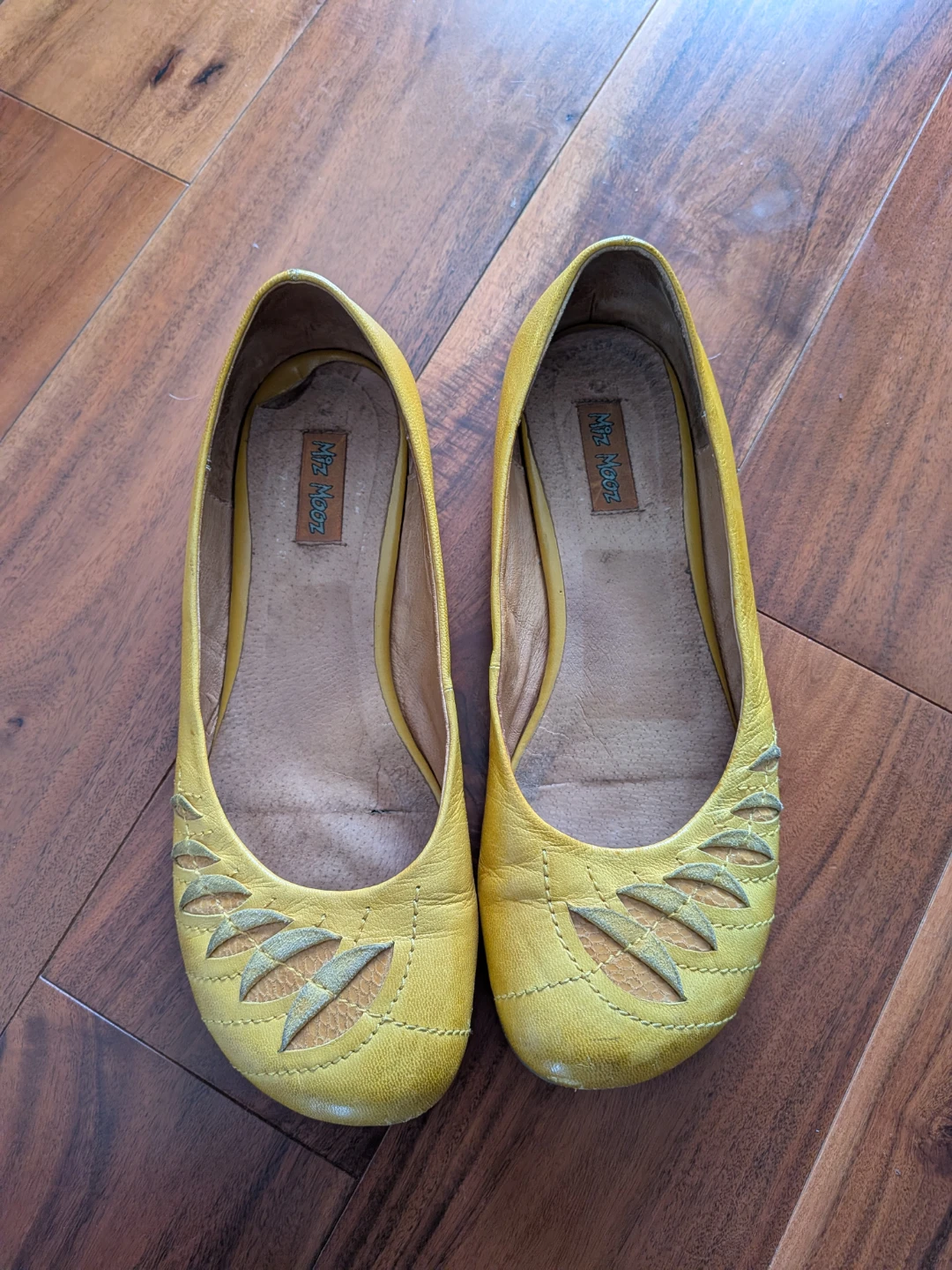 Miz Mooz Yellow Leather Ballet Flats