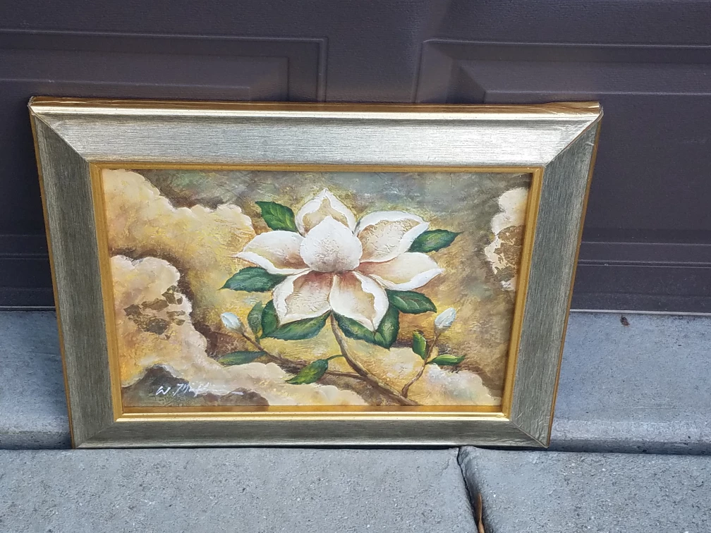 Framed Floral oil  Painting