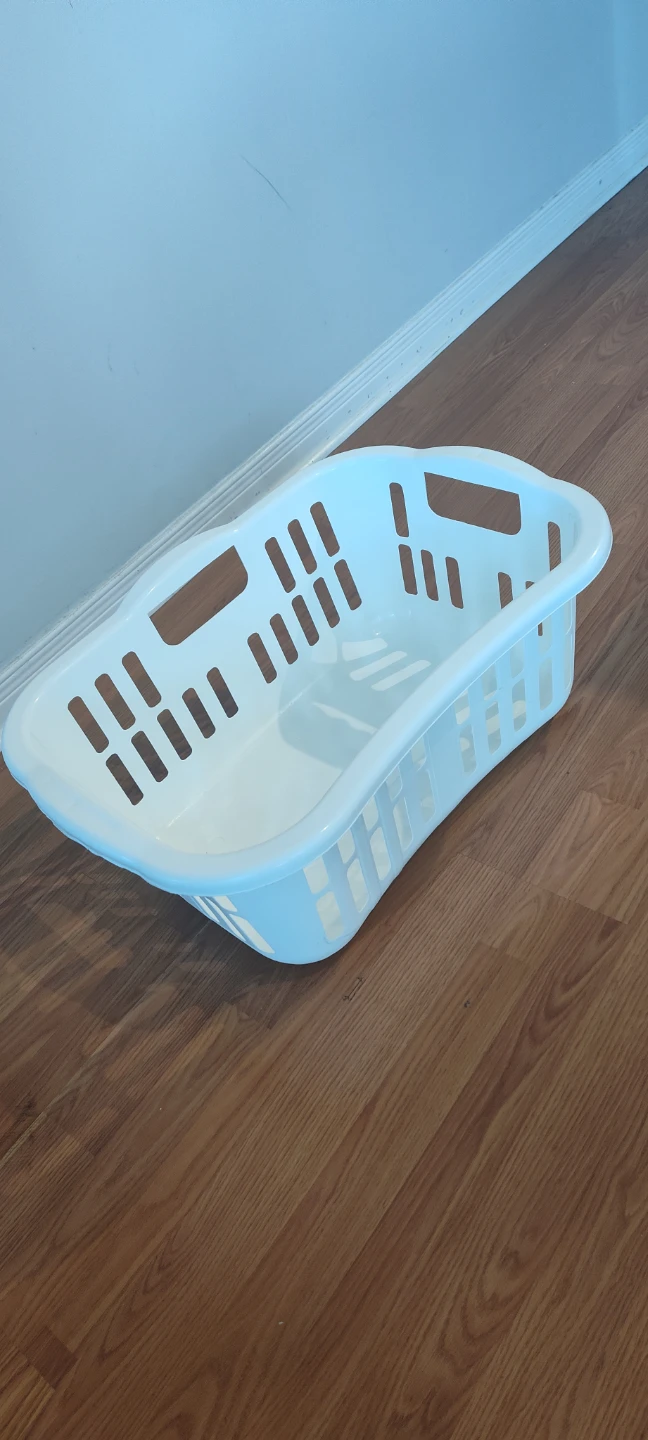 White Plastic Laundry Basket